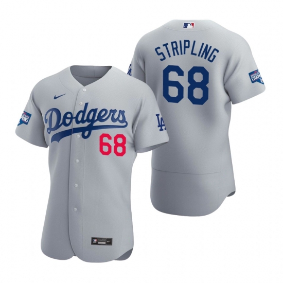 Men Los Angeles Dodgers 68 Ross Stripling Gray 2020 World Series Champions Flex Base Jersey Men Los Angeles Dodgers 68 Ross Stripling Gray 2020 World Series Champions Flex Base Jersey