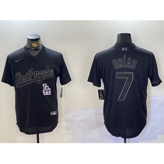 Men Los Angeles Dodgers 7 Black Cool Base Stitched Baseball Jersey 2 Men Los Angeles Dodgers 7 Black Cool Base Stitched Baseball Jersey 2