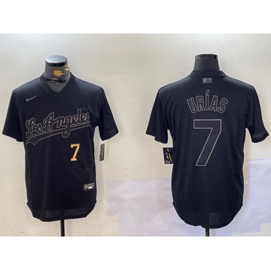 Men Los Angeles Dodgers 7 Black Cool Base Stitched Baseball Jersey Men Los Angeles Dodgers 7 Black Cool Base Stitched Baseball Jersey