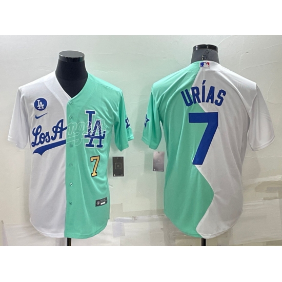Men Los Angeles Dodgers 7 Julio Ur EDas 2022 All Star White Green Cool Base Stitched Jersey Men Los Angeles Dodgers 7 Julio Ur EDas 2022 All Star White Green Cool Base Stitched Jersey