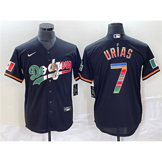 Men Los Angeles Dodgers 7 Julio Ur EDas Black Mexico Cool Base Stitched JerseyS Men Los Angeles Dodgers 7 Julio Ur EDas Black Mexico Cool Base Stitched JerseyS