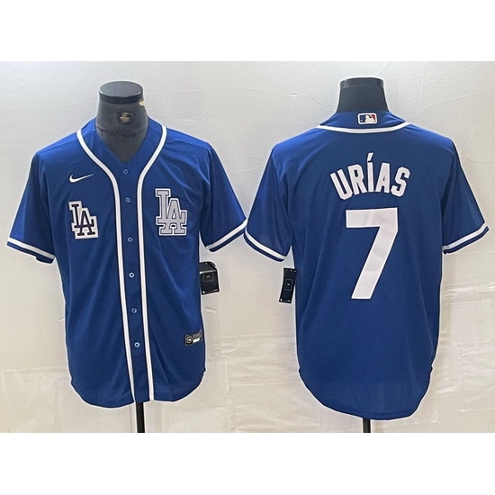 Men Los Angeles Dodgers 7 Julio Ur EDas Blue Cool Base Stitched Baseball Jersey Men Los Angeles Dodgers 7 Julio Ur EDas Blue Cool Base Stitched Baseball Jersey