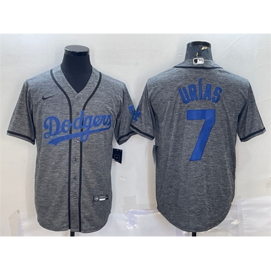 Men Los Angeles Dodgers 7 Julio Ur EDas Grey Cool Base Stitched Jersey Men Los Angeles Dodgers 7 Julio Ur EDas Grey Cool Base Stitched Jersey