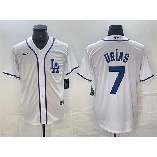 Men Los Angeles Dodgers 7 Julio Ur EDas White Cool Base Stitched Baseball Jersey Men Los Angeles Dodgers 7 Julio Ur EDas White Cool Base Stitched Baseball Jersey