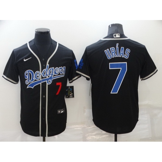Men Los Angeles Dodgers 7 Julio Urias Black Cool Base Stitched Baseball jersey Men Los Angeles Dodgers 7 Julio Urias Black Cool Base Stitched Baseball jersey