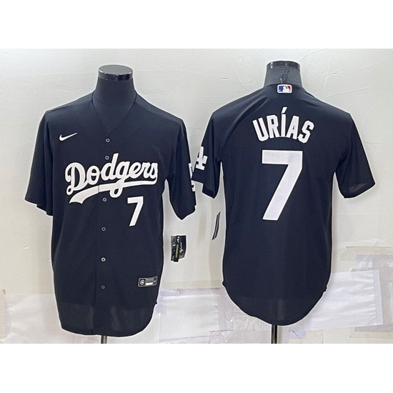 Men Los Angeles Dodgers 7 Julio Urias Black Cool Base Stitched Jersey Men Los Angeles Dodgers 7 Julio Urias Black Cool Base Stitched Jersey
