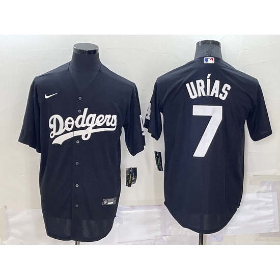 Men Los Angeles Dodgers 7 Julio Urias Black Cool Base Stitched Jerseyy Men Los Angeles Dodgers 7 Julio Urias Black Cool Base Stitched Jerseyy