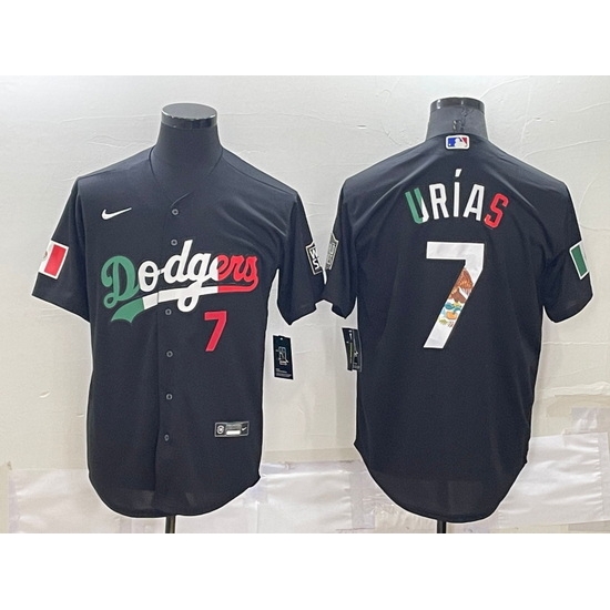 Men Los Angeles Dodgers 7 Julio Urias Black Mexico Cool Base Stitched Baseball Jersey Men Los Angeles Dodgers 7 Julio Urias Black Mexico Cool Base Stitched Baseball Jersey