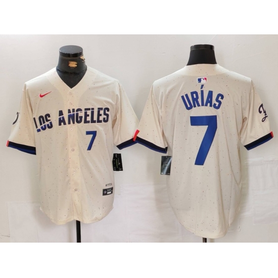 Men Los Angeles Dodgers 7 Julio Urias Cream Stitched Baseball Jersey2 Men Los Angeles Dodgers 7 Julio Urias Cream Stitched Baseball Jersey2