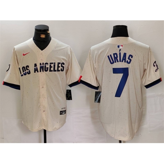 Men Los Angeles Dodgers 7 Julio Urias Cream Stitched Baseball Jersey Men Los Angeles Dodgers 7 Julio Urias Cream Stitched Baseball Jersey