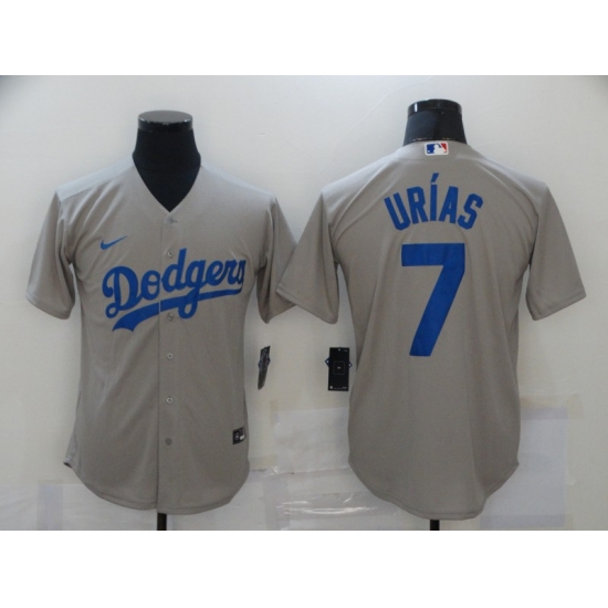 Men Los Angeles Dodgers 7 Julio Urias Gray 2020 Nike Cool Base Jersey Men Los Angeles Dodgers 7 Julio Urias Gray 2020 Nike Cool Base Jersey