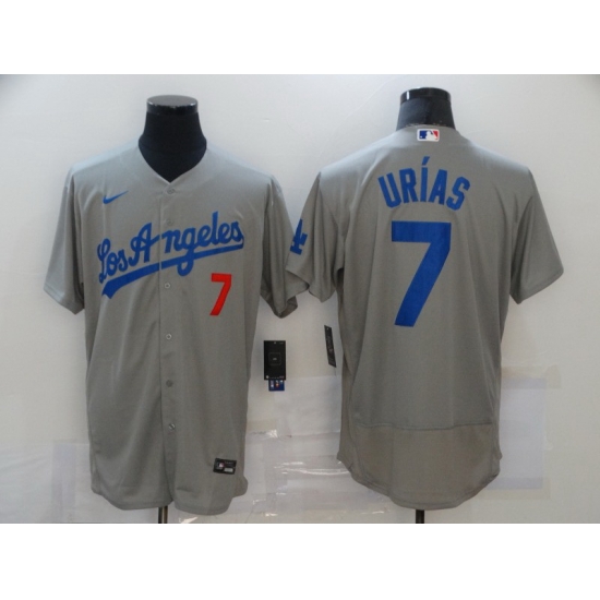 Men Los Angeles Dodgers 7 Julio Urias Grey Stitched MLB Cool Base Nike Jersey Men Los Angeles Dodgers 7 Julio Urias Grey Stitched MLB Cool Base Nike Jersey