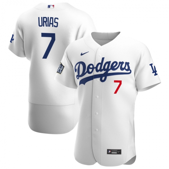 Men Los Angeles Dodgers 7 Julio Urias Men Nike White Home 2020 World Series Bound Flex Base Player MLB Jersey Men Los Angeles Dodgers 7 Julio Urias Men Nike White Home 2020 World Series Bound Flex Base Player MLB Jersey