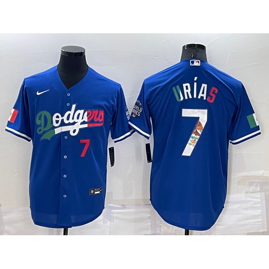 Men Los Angeles Dodgers 7 Julio Urias Royal Mexico Cool Base Stitched Baseball Jersey Men Los Angeles Dodgers 7 Julio Urias Royal Mexico Cool Base Stitched Baseball Jersey