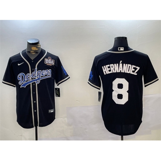 Men Los Angeles Dodgers 8 Enrique Hernandez Black 2024 World Series Cool Base Stitched Baseball Jersey Men Los Angeles Dodgers 8 Enrique Hernandez Black 2024 World Series Cool Base Stitched Baseball Jersey