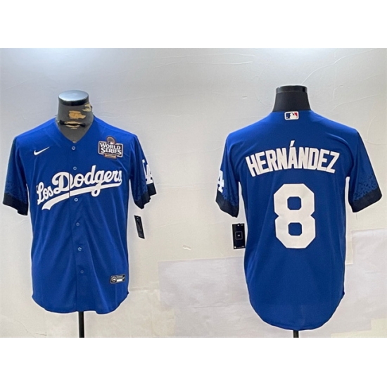 Men Los Angeles Dodgers 8 Enrique Hernandez Royal 2024 World Series City Connect Cool Base Stitched Baseball Jersey Men Los Angeles Dodgers 8 Enrique Hernandez Royal 2024 World Series City Connect Cool Base Stitched Baseball Jersey