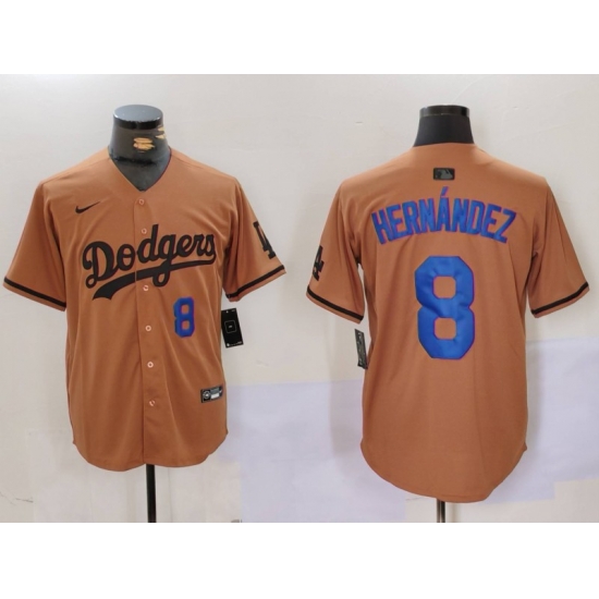 Men Los Angeles Dodgers 8 Kik E9 Hernandez Brown Cool Base Stitched Baseball Jersey 9 Men Los Angeles Dodgers 8 Kik E9 Hernandez Brown Cool Base Stitched Baseball Jersey 9