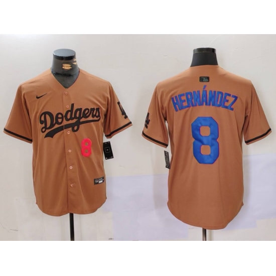 Men Los Angeles Dodgers 8 Kike Hernandez Brown Cool Base Stitched Baseball Jersey 6 Men Los Angeles Dodgers 8 Kike Hernandez Brown Cool Base Stitched Baseball Jersey 6
