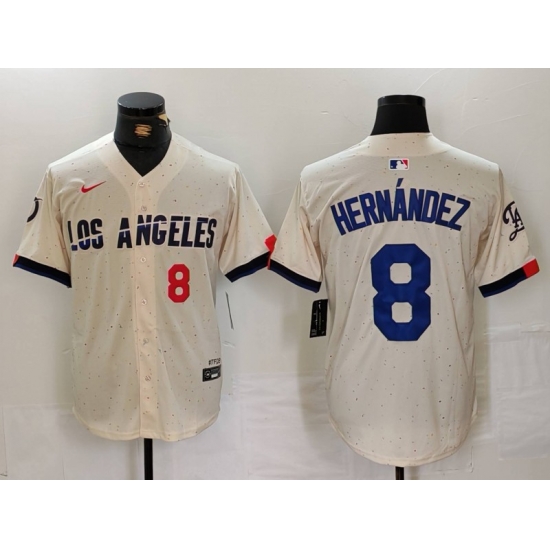 Men Los Angeles Dodgers 8 Kike Hernandez Cream Stitched Baseball Jersey 3 Men Los Angeles Dodgers 8 Kike Hernandez Cream Stitched Baseball Jersey 3