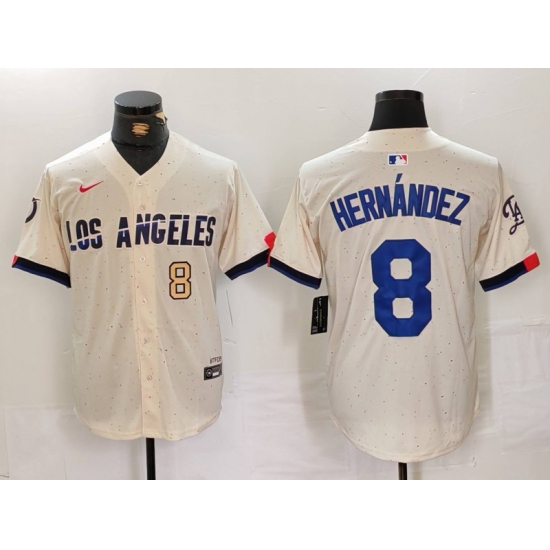 Men Los Angeles Dodgers 8 Kike Hernandez Cream Stitched Baseball Jersey 7 Men Los Angeles Dodgers 8 Kike Hernandez Cream Stitched Baseball Jersey 7