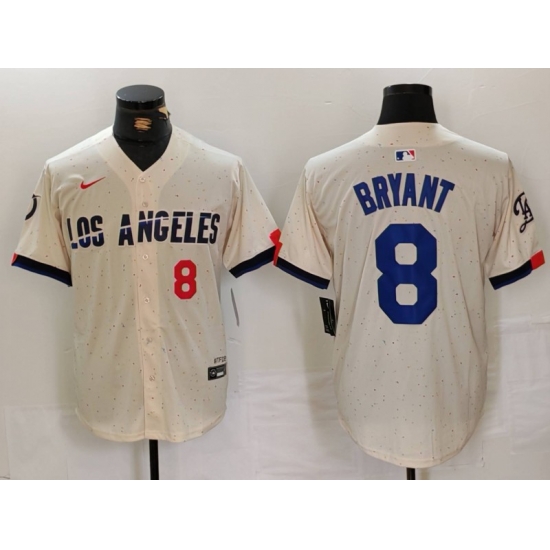 Men Los Angeles Dodgers 8 Kobe Bryant Cream Stitched Baseball Jersey 5 Men Los Angeles Dodgers 8 Kobe Bryant Cream Stitched Baseball Jersey 5