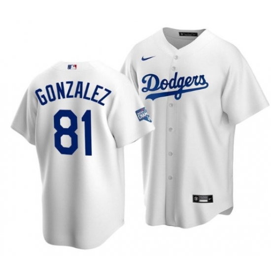 Men Los Angeles Dodgers 81 Victor Gonzalez White 2020 World Series Champions Home Patch Cool Base Stitched Jersey Men Los Angeles Dodgers 81 Victor Gonzalez White 2020 World Series Champions Home Patch Cool Base Stitched Jersey