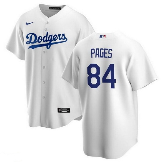 Men Los Angeles Dodgers 84 Andy Pages White Cool Base Stitched Baseball Jersey Men Los Angeles Dodgers 84 Andy Pages White Cool Base Stitched Baseball Jersey