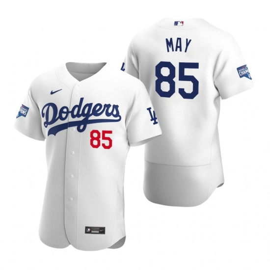 Men Los Angeles Dodgers 85 Dustin May White 2020 World Series Champions Flex Base Jersey Men Los Angeles Dodgers 85 Dustin May White 2020 World Series Champions Flex Base Jersey