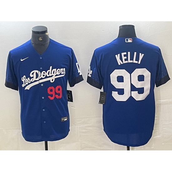 Men Los Angeles Dodgers 99 Joe Kelly Blue City Connect Cool Base Stitched Baseball Jersey 8 Men Los Angeles Dodgers 99 Joe Kelly Blue City Connect Cool Base Stitched Baseball Jersey 8