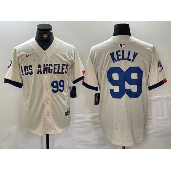 Men Los Angeles Dodgers 99 Joe Kelly Cream Stitched Baseball Jersey 1 Men Los Angeles Dodgers 99 Joe Kelly Cream Stitched Baseball Jersey 1