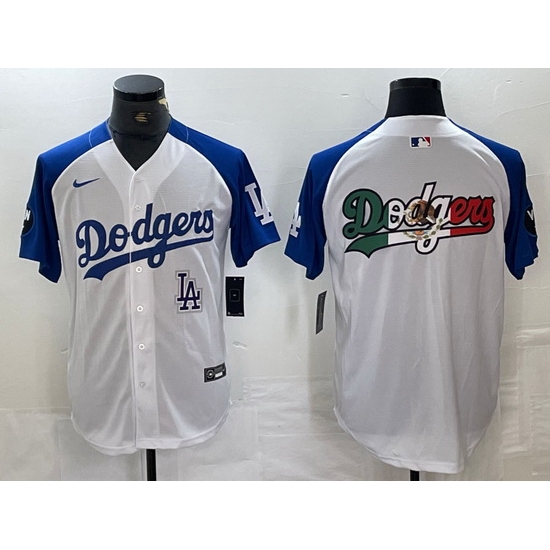 Men Los Angeles Dodgers Big Logo White Blue Vin Patch Cool Base Stitched Baseball Jersey 2 Men Los Angeles Dodgers Big Logo White Blue Vin Patch Cool Base Stitched Baseball Jersey 2
