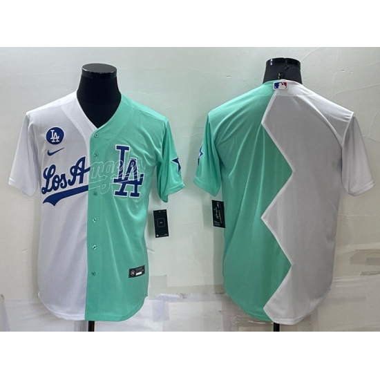 Men Los Angeles Dodgers Blank 2022 All Star White Green Cool Base Stitched Baseball Jersey Men Los Angeles Dodgers Blank 2022 All Star White Green Cool Base Stitched Baseball Jersey