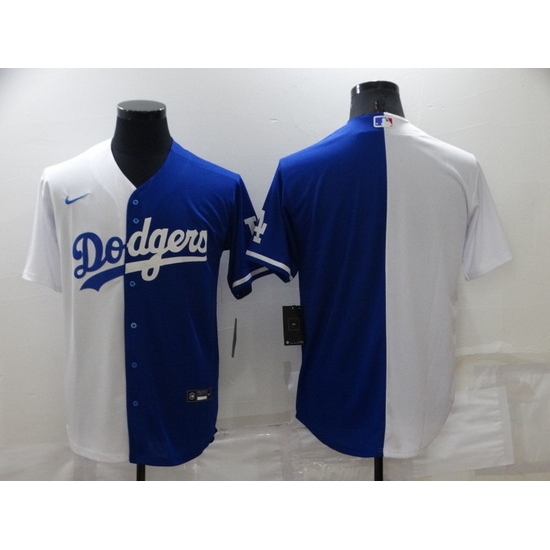 Men Los Angeles Dodgers Blank White Blue Split Cool Base Stitched Baseball Jerseys Men Los Angeles Dodgers Blank White Blue Split Cool Base Stitched Baseball Jerseys