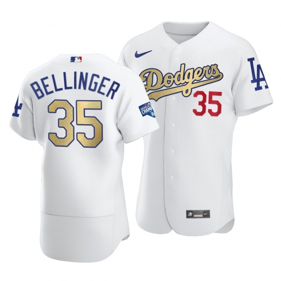Men Los Angeles Dodgers Cody Bellinger 35 2021 Gold Program Patch Authentic Jersey White Men Los Angeles Dodgers Cody Bellinger 35 2021 Gold Program Patch Authentic Jersey White