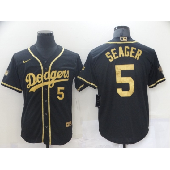 Men Los Angeles Dodgers Corey Seager 5 Black Gold MLB Stitched Jersey Men Los Angeles Dodgers Corey Seager 5 Black Gold MLB Stitched Jersey