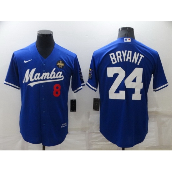 Men Los Angeles Dodgers Front 8 Back 24 Kobe Bryant Royal Mamba Throwback With KB Patch Cool Base Stitched jersey Men Los Angeles Dodgers Front 8 Back 24 Kobe Bryant Royal Mamba Throwback With KB Patch Cool Base Stitched jersey