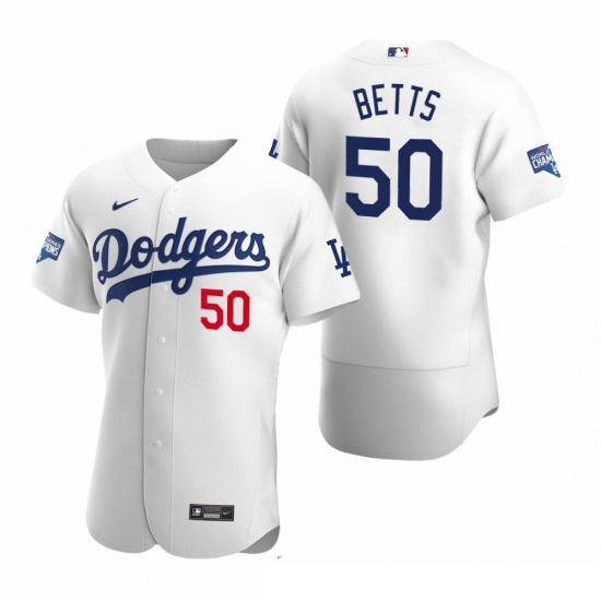 Men Los Angeles Dodgers Mookie Betts White 2020 World Series Champions Flex Base Jersey Men Los Angeles Dodgers Mookie Betts White 2020 World Series Champions Flex Base Jersey