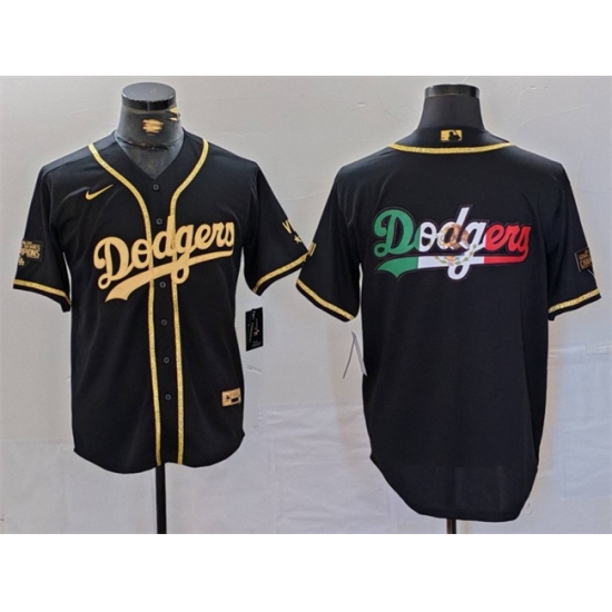 Men Los Angeles Dodgers Team Big Logo Black Gold World Series Champions Cool Base With Patch Stitched Baseball Jersey Men Los Angeles Dodgers Team Big Logo Black Gold World Series Champions Cool Base With Patch Stitched Baseball Jersey