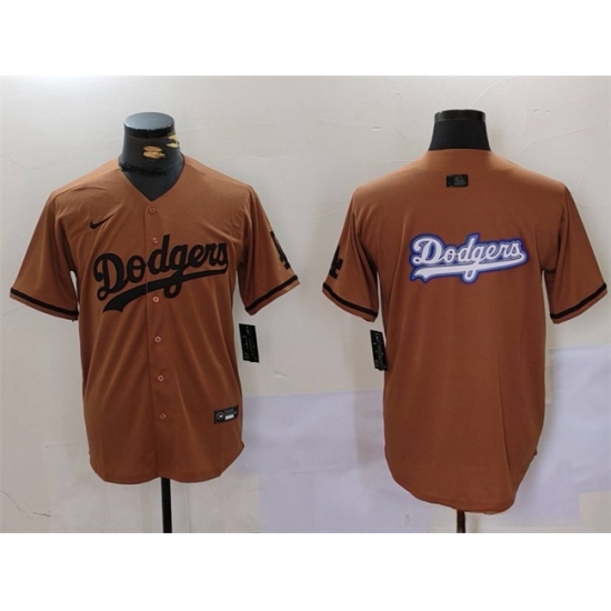 Men Los Angeles Dodgers Team Big Logo Brown Cool Base With Patch Stitched Baseball Jerseys Men Los Angeles Dodgers Team Big Logo Brown Cool Base With Patch Stitched Baseball Jerseys