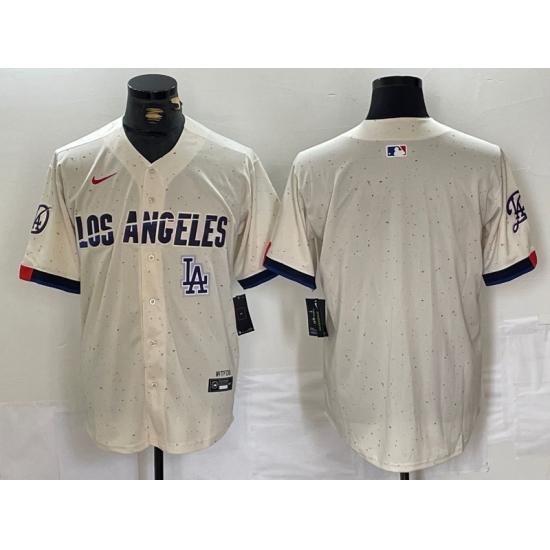 Men Los Angeles Dodgers Team Big Logo Cream Stitched Baseball Jersey 005 Men Los Angeles Dodgers Team Big Logo Cream Stitched Baseball Jersey 005