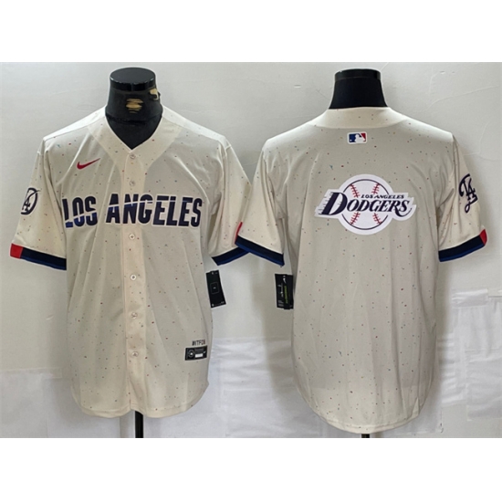 Men Los Angeles Dodgers Team Big Logo Cream Stitched Baseball Jersey 5 Men Los Angeles Dodgers Team Big Logo Cream Stitched Baseball Jersey 5