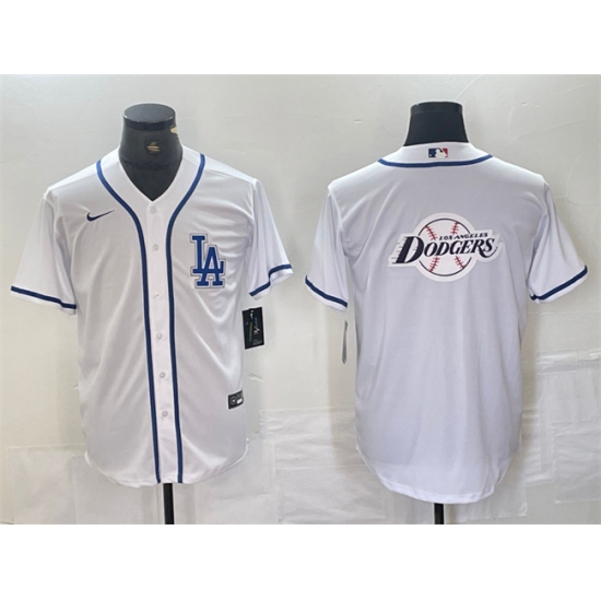 Men Los Angeles Dodgers Team Big Logo White Cool Base Stitched Baseball Jersey 2 Men Los Angeles Dodgers Team Big Logo White Cool Base Stitched Baseball Jersey 2