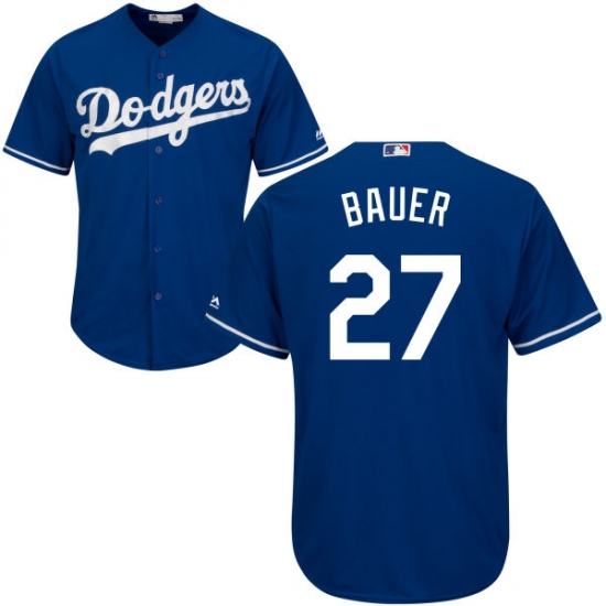 Men Los Angeles Dodgers Trevor Bauer Blue Cool Base Jersey Men Los Angeles Dodgers Trevor Bauer Blue Cool Base Jersey