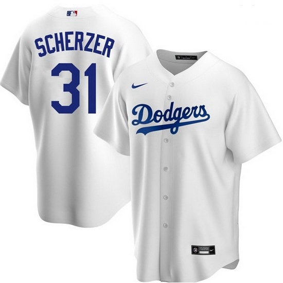 Men Men Los Angeles Dodgers 31 Max Scherzer White Home Cool Base Jersey Men Men Los Angeles Dodgers 31 Max Scherzer White Home Cool Base Jersey
