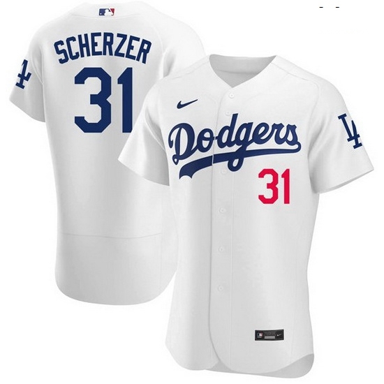 Men Men Los Angeles Dodgers 31 Max Scherzer White Home Flex Base Jersey Men Men Los Angeles Dodgers 31 Max Scherzer White Home Flex Base Jersey