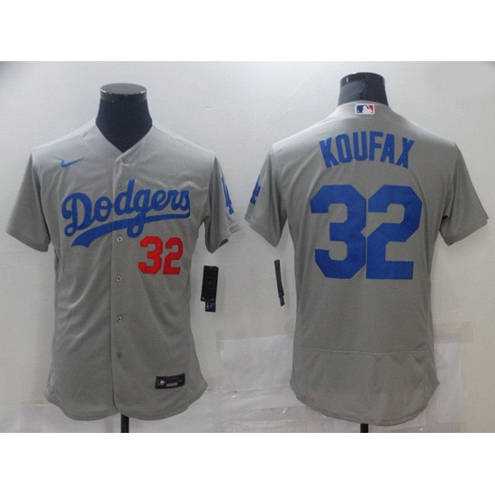 Men Men Los Angeles Dodgers 32 Koufax Grey Elite 2021 Nike MLB Jersey Men Men Los Angeles Dodgers 32 Koufax Grey Elite 2021 Nike MLB Jersey