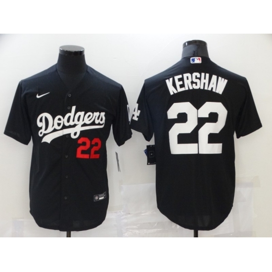 Men Nike Los Angeles Dodgers 22 Clayton Kershaw Black Authentic Jersey Men Nike Los Angeles Dodgers 22 Clayton Kershaw Black Authentic Jersey