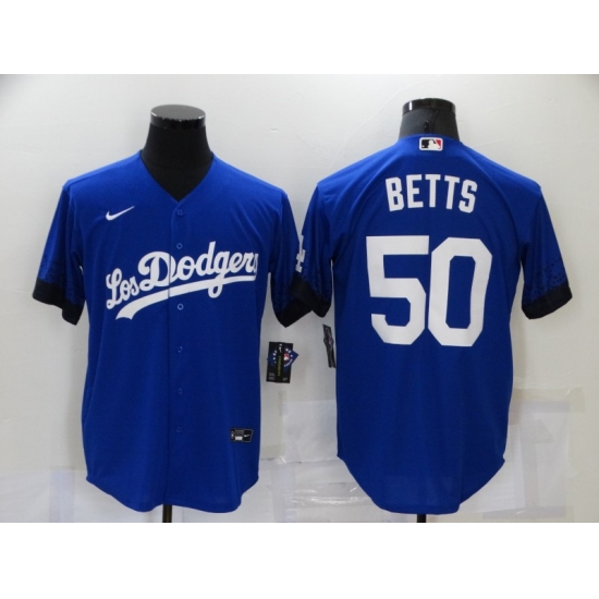 Men Nike Los Angeles Dodgers #50 Mookie Betts Blue Cool Base Player Jersey Men Nike Los Angeles Dodgers #50 Mookie Betts Blue Cool Base Player Jersey
