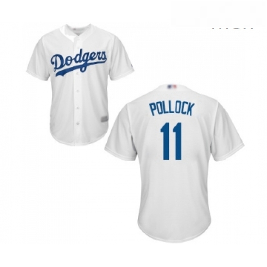 Mens Los Angeles Dodgers 11 A J Pollock Replica White Home Cool Base Baseball Jersey Mens Los Angeles Dodgers 11 A J Pollock Replica White Home Cool Base Baseball Jersey
