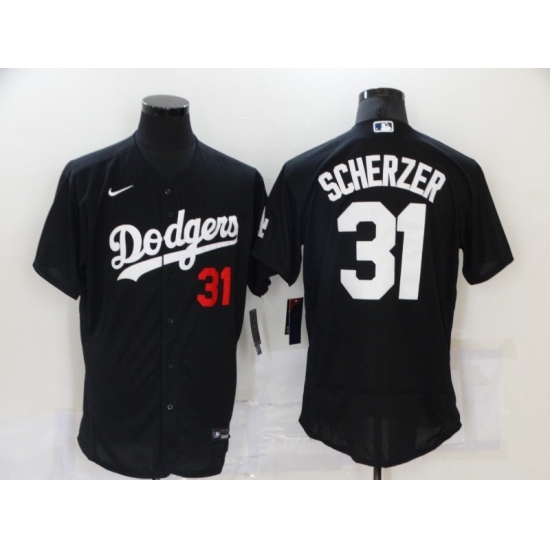 Men's Los Angeles Dodgers #31 Max Scherzer Black Elite Nike Jersey Men's Los Angeles Dodgers #31 Max Scherzer Black Elite Nike Jersey
